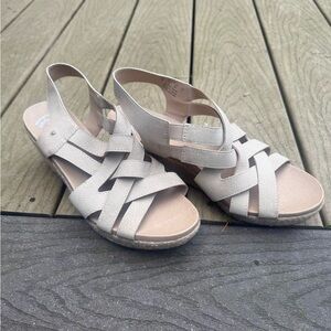 Dr Scholis Women's Beige Wedge Sandals, size 8. Excellent condition